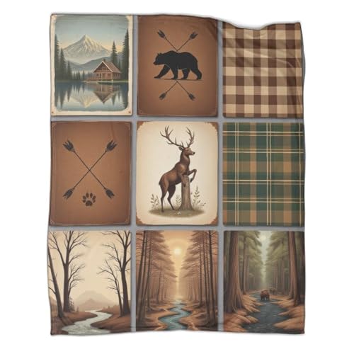 Couverture forest cabane en microfibre rustique de qualité supérieure - 3