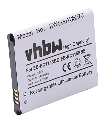 vhbw batteria compatibile con Samsung Galaxy K zoom 3G, K zoom, S5 Zoom smartphone cellulare (2400mAh, 3,8V, Li-Ion)