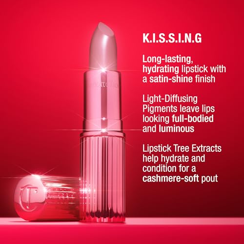 Image of Charlotte Tilbury Icon Baby Lip Duo Kit - Mini K.I.S.S.I.N.G Satin Shimmer Lipstick & Full Size Hall of Fame High Shine Gloss Set - Hydrating Long Lasting Makeup Duo for On-the-Go Glossy Shine