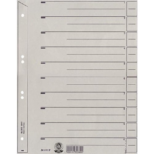 Trennblatt A4 grau LEITZ 6097-00-85 VE=100