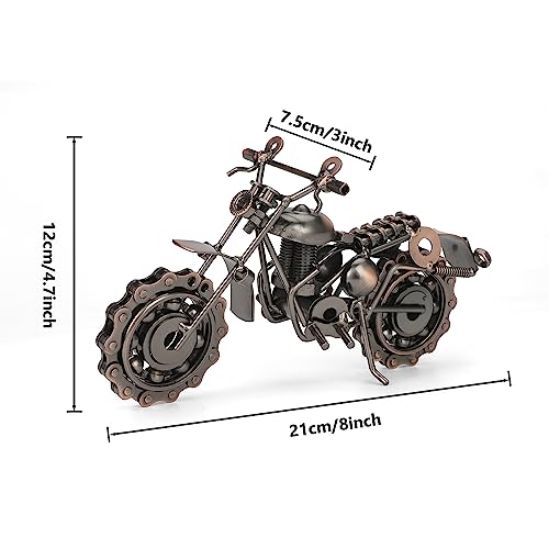 Signstek Vintage Metall Motorrad Modell – Handgefertigte Eisen Deko, Sammlerstück im Retro-Stil – Geschenkidee Motorradliebhaber, Männer und Väter