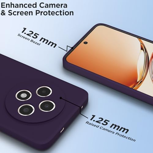 Image of Outlouders Back Cover for Oppo Reno 12F 5G | Camera Protection | Durable Soft Matte Silicone Bumper Case (Purple)