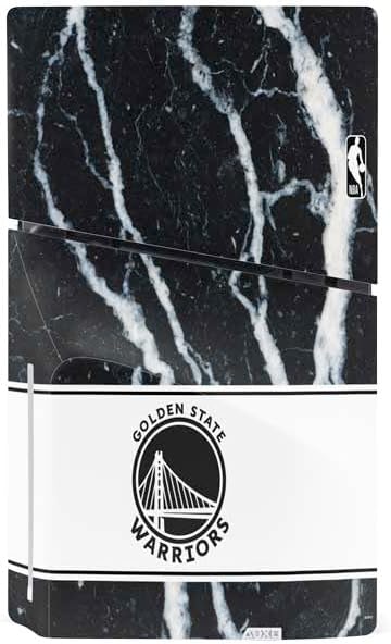 Skinit Decal Gaming Skin Compatible with PS5 Slim Disk Bundle - Officially Licensed NBA Golden State Warriors Marble Design