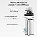 iTouchless 50 Liter / 13 Gallon Kitchen Trash Can with AC Adapter, Lid & Odor Filter – Motion Sensor Stainless Steel Garbage Bin for Home, Office, or Garage – Slim, Large Capacity Design