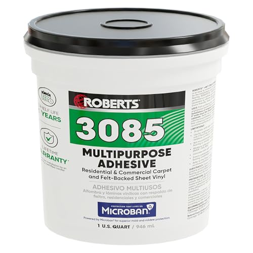 Roberts 3085-0 Multipurpose Carpet and Felt Back Vinyl Adhesive 1 Quart Beige