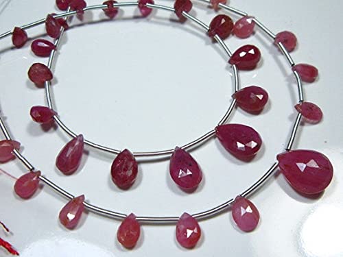 Pink Sapphire Faceted Pear Briolettes LKBEADS pour création bijoux