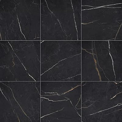 Daltile Perpetuo 12" x 12" Marble Look Porcelain Floor Tile in Matte Infinite Black for Kitchen, Bathroom, Living Room Floors | (13 PC Per Carton) (12.22 SQFT Per Carton)