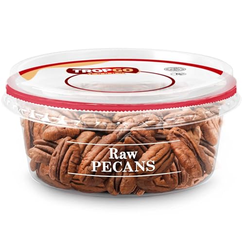 Tropgo Raw Pecan Nuts - Fresh Whole Food Pecan Snack - High Fibre And Protein Rich Food Snack - Guilt Free Unsalted Nuts - Healthy Vegan Snack For All