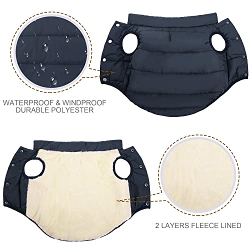 Asenku Windproof Dog Winter Jacket Waterproof Dog Coat Warm Dog Vest Cold Weather Pet Apparel With 2 Layers Fleece Lined For Small Medium Large Dogs (Xl, Blue) #TOP3