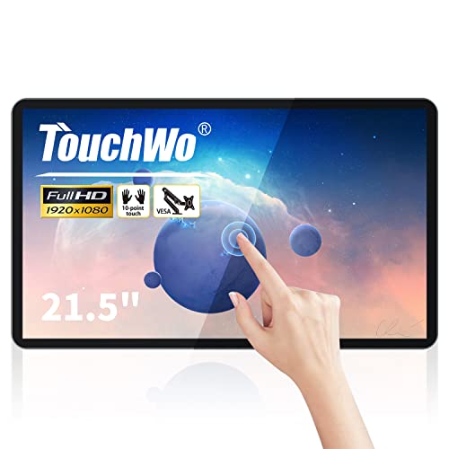 Image of Capacitive Multi-Touch Screen Industrial Monitor, 16:9 Display, Built-in Speakers, USB, VGA, DP & HD-MI Ports, Digital Signage Displays and Player for Advertising (21.5-inch)