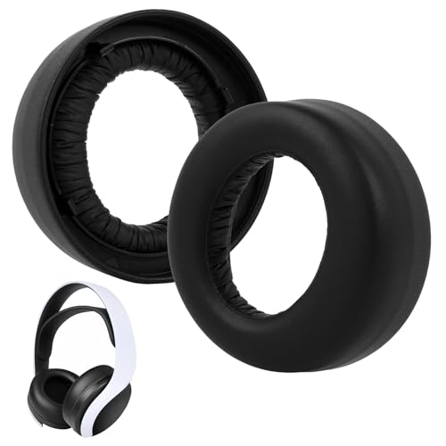 Almohadillas de Repuesto para PS5 Auriculares, Cascos Cojines, Cuero de Proteína Suave, Espuma de Alta Densidad, Negro