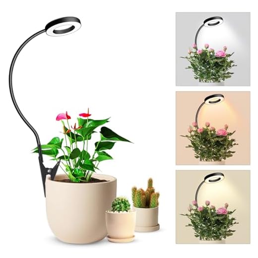 Wolezek Pflanzenlampe LED Vollspektrum, Pot Clip Grow Light, zwei Installationsoptionen Pflanzenlicht, 3 Farbtemperatur LED Grow Lampe mit 360° Schwanenhals, 6/12/16H Timer, 5 Helligkeit, 1 Stück