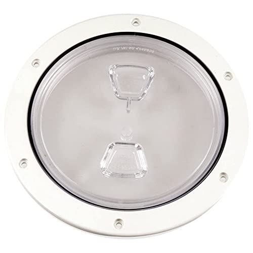 Screw Deck Plate 6" WHT/CLR CNTR