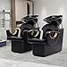 Shampoo Stations for Salon, Backwash Chair with Ceramic Bowl, Backwash Shampoo Unit, Sink Chair Station, Hair Washing Station for Barbershop
