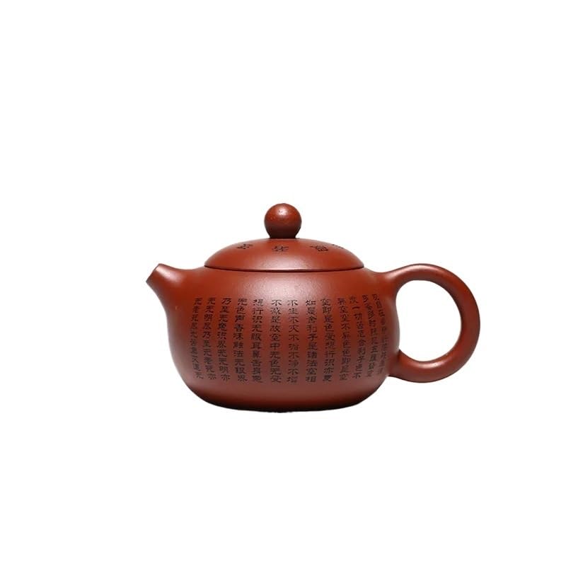Teekanne, Reise-Teesets, Keramik-Teekanne 150 ml, handgefertigt, mit buddhistischen Schriften verziert, lila Teekanne, kleines Fassungsvermögen, traditioneller chinesischer Kessel für Puer-Oolong-Te