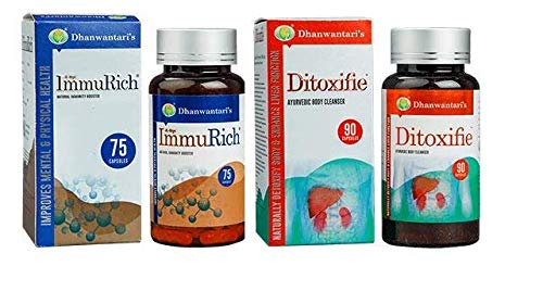 Dhanwantaris Immurich-75 with Ditoxifie-90 | Natural immunity booster and Perfect body cleanser | Get 10ml Amsagard Mouth Spray (B0927L98SJ) Amazon Price History, Amazon Price Tracker