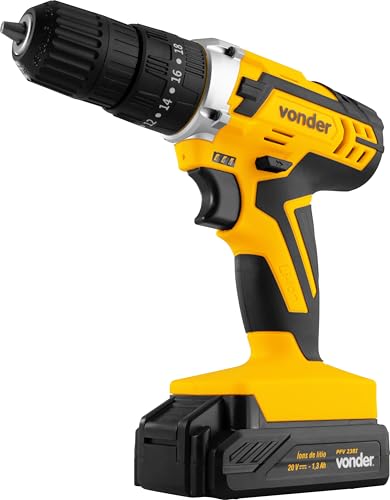 Vonder, Parafusadeira/Furadeira com Impacto a Bateria, 20 V, Fonte de Carregamento Bivolt Automática