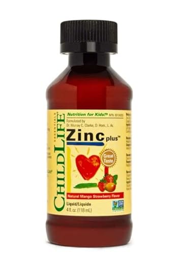Childlife Essentials Liquid Zinc Plus - All-Natural Support For Optimal Immune System Function In Children, Allergen-Free, Non-Gmo, Zinc Drops For Kids - Mango Strawberry Flavor, 4 Fl Oz #TOP7