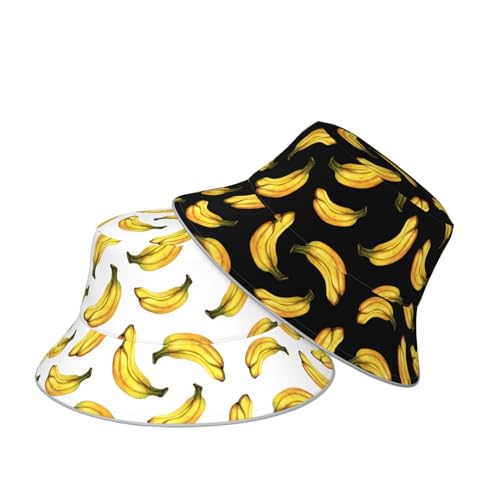 Image of Bucket Hat Beach Summer Sun Hat Reversible Fisherman Hats Double Sided Wearing for Women Men Boys Girls