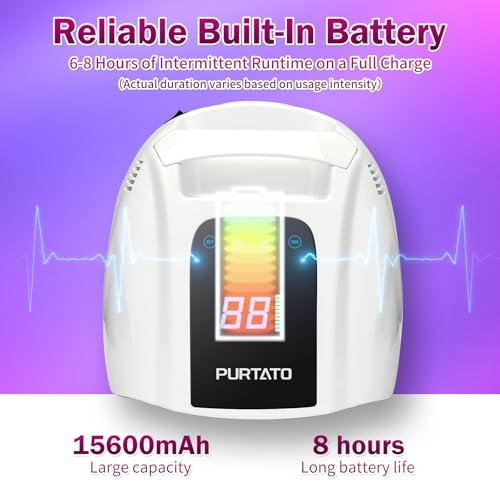 Image of PURTATO Professional Rechargeable 96W UV LED Portable Cordless UV Light for Nail Lamp Machine with Removable Stainless Steel Bottom,4 Timer Setting and Smart Sensor Nail Dryer (White)