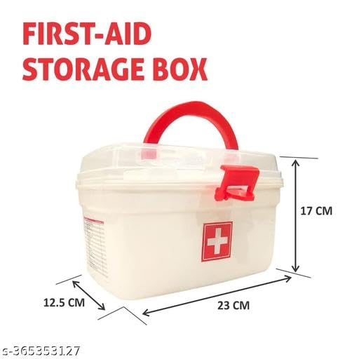 Image of First Aid Box,Medicine Storage Box,Medicine Box, Multi Utility Storage with Handle|| Unbreakable Material| Detachable Tray | Emergency Cabinet nizer |Medicine nizer (17 -P2334)