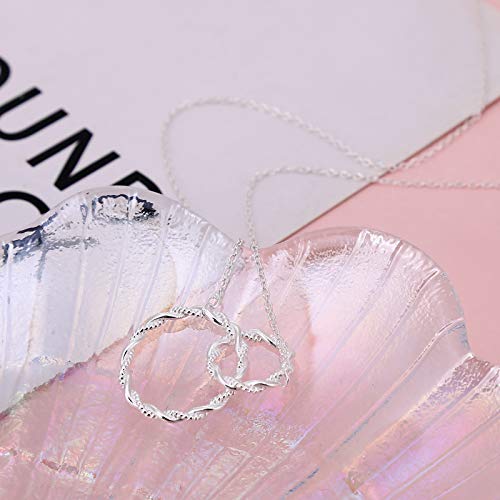 Gifts for Niece from Aunt - Sterling Silver Twisted Intertwined Double Circle Aunt Niece Necklace Jewelry - Necklaces for Christmas Birthday Gifts with Message Card & Gift Box3
