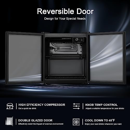 Antarctic Star W5836 12 Bottle 48 Can Wine Cooler Beverage Refrigerator Mini Fridge Low Noise Clear Glass Door Counter Top Cellar thumb #3