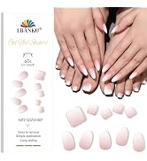 EBANKU Semi Cured Gel Nail Strips, 28PCS Pink Ombre Toe Nail Wraps & 24PCS Gel Nail Strips Sticke...