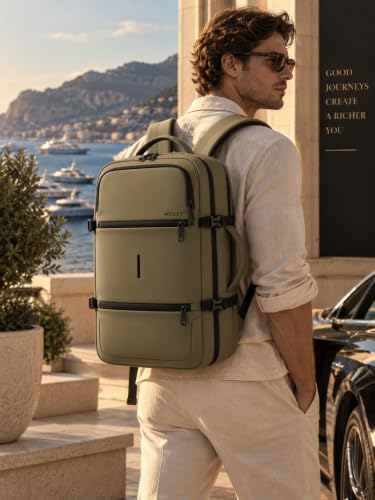 Image of Wesley Luxur 2 Premium Overnighter 50 L Weekender Travel Laptop Backpack, Flight Cabin Approved Carry On 16 inch Laptop Compartment, Anti Theft business /Travel /Office /College Laptop Bag for Men Women