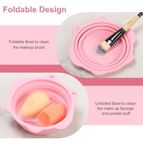 image for Makeup Brush Cleaner, Etercycle Foldable Silicone Brush Cleaner Bowl S