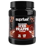 Suprfuel High Protein Coffee Frappe Mix – 400g - 18g Protein, Only 0.5g Fat - Low Calorie, Low Sugar - Instant Iced Frappe Drink Powder with Coffee & Lean Cocoa