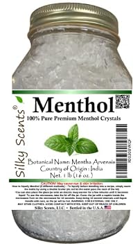 1 lb Premium Menthol Crystals 100% Pure Organic and Natural in Glass Jar