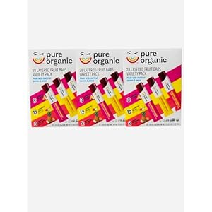 Pure Organic Layered Fruit Bars, Variety Pack with Strawberry and Pineapple, 84 Count, Made with Real Fruit, 0.63 oz Bars, 17.7 oz Total (3packs)