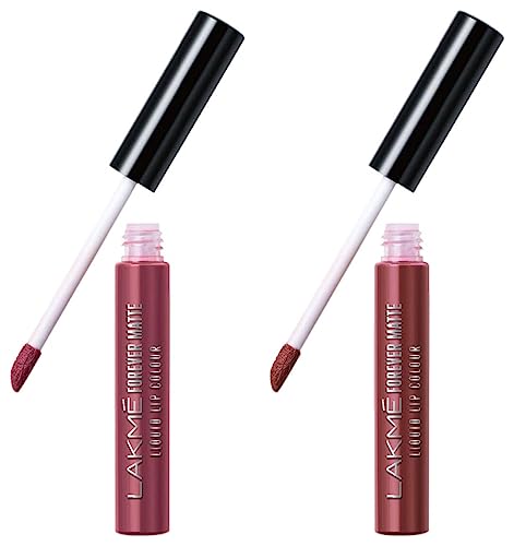 Image of Lakme Forever Matte Liquid Lip Colour, Nude Pink, 5.6 ml & Lakme Forever Matte Liquid Lip Colour, Nude Dream, 5.6 ml
