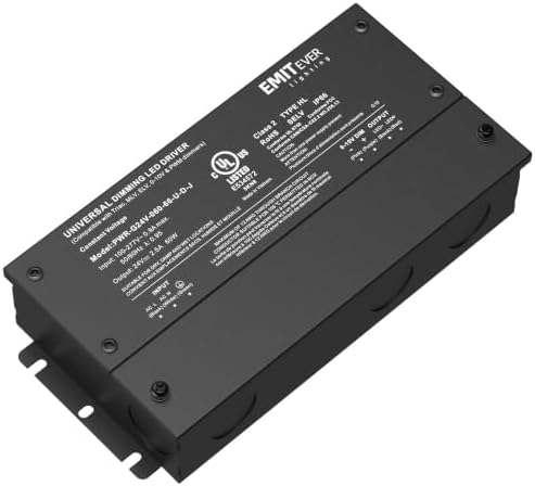 EMITEVER 60W 24V 5-in-1 Dimmable LED Driver,AC 110-277V to DC Power Supply