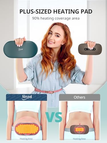 Image of Slimpal Heating Pad for Period Cramp, Plus-Sized Electric Heating Pad, Menstrual Period Cramps Heat Belt Pain Relief, 3 Timer Auto Off Setting, Dark Green
