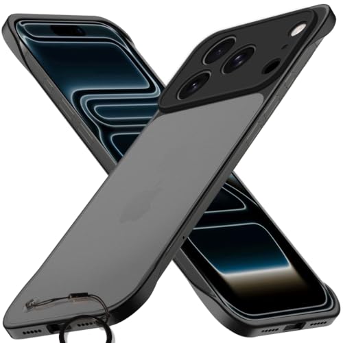 Image of TheGiftKart Hybrid Ultimate Slim Back Case Cover for iPhone XVIII Pro Max | Lightweight Profile | Frosted Matte Translucent Hard Back Case Cover for iPhone XVIII Pro Max (PC & TPU, Black Sides)