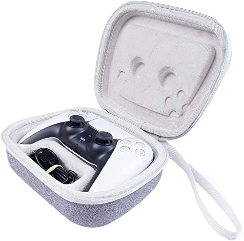 Housse pour manette PlayStation 5 antichoc en EVA rigide étanche couleur gris avec filet