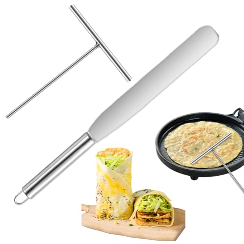 Umllpet Crêpes Teigverteiler aus Edelstahl, Profi Wender & Spatel für Crêpes Maker, Crêpe Spreader für Haushalt, Restaurant & Pancakes, Küchenwerkzeug zum Backen, Kochen und Verteilen Umllpet Crêpes Teigverteiler aus Edelstahl, Profi Wender & Spatel für Crêpes Maker, Crêpe Spreader für Haushalt, Restaurant & Pancakes, Küchenwerkzeug zum Backen, Kochen und Verteilen