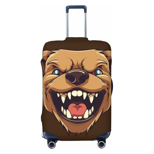 Travel Luggage Cover Bear showing teeth Suitcase Protector Elastic Washable Stretch Suitcase Protector Anti-Scratch Travel Suitcase Cover Fit 18-32 Inch Luggage