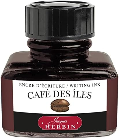 Jacques Herbin - Ref 13048T - Ink for Fountain Pens & Rollerball Pens - Poussière de Lune / Moondust Purple - 30ml Bottle with Integrated Pen Rest - Red-Coloured Ink