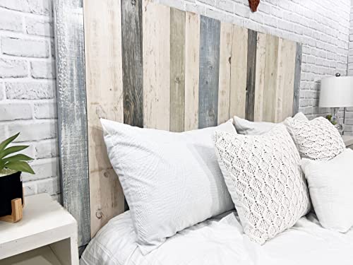 Barn Walls Farmhouse Mix Signature Design, Multicolored Solid Wood Headboard, Floating Panels, Wall Mount, Adjustable Height, Easy Assembly, King Size #TOP7