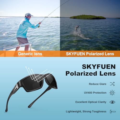 Skyfuen POLARIZED BIFOCAL SUNGLASSES Unbreakable Bifocal Polarized Sunglasses Men, Anti Glare Tr90 Frame Wrap Around Design Glasses Uv400 Protection Outdoor Sun Readers thumb #3