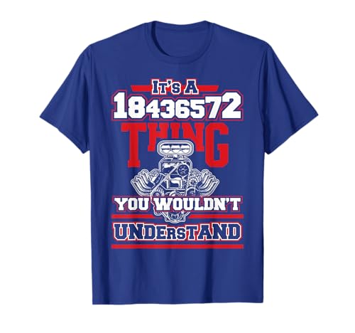 V8 Engine Design - Funny V8 Engine Firing Order 18436572 T-Shirt for Car Guys