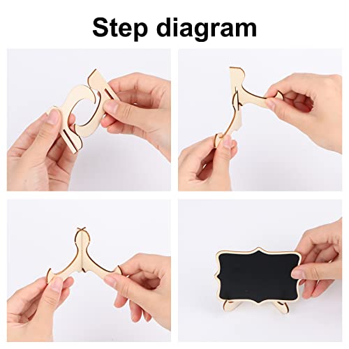 20 Pezzi Lavagne Piccole Legno 4 forme di Mini