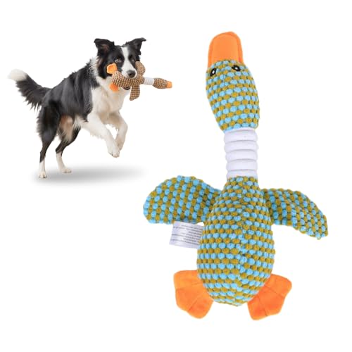 ComedyKing Squeaky Dog Toys, Plush Dog Toys for Small Dogs, Durable Corduroy Chew Toy Indestructible Soft Dog Toy for All Dog Sizes Soft, Safe & Interactive Festive Gift for Pets (Green)