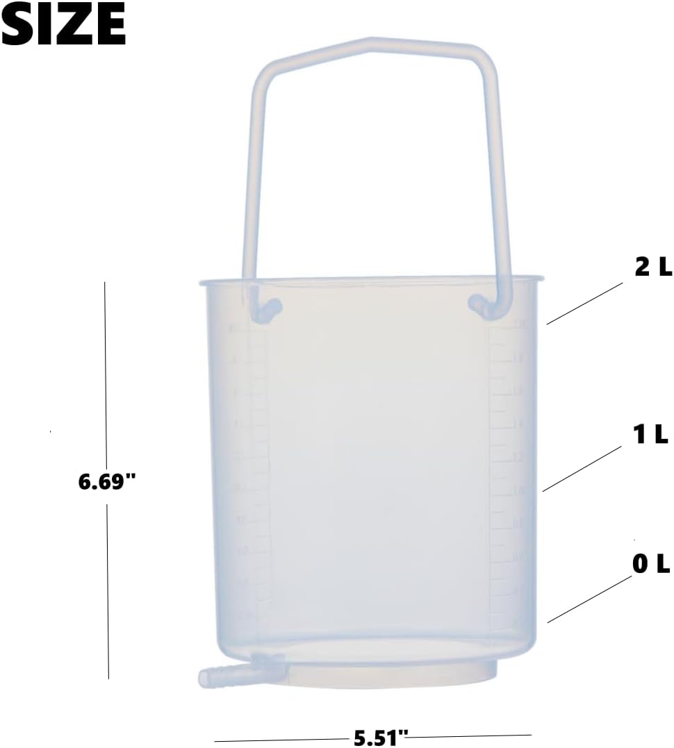 Reusable Enema Kit -PP Plastic Enema Bucket 2L Capacity, 6.56ft Silicone Hoses,Enemas 2 Pieces for Colon Cleanse for Women/Men