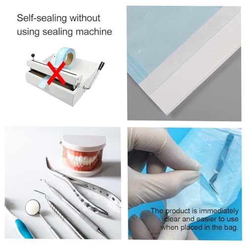 Einweg Sterilisationsbeutel, 200x Sterilisationsbeutel （135 * 280 mm） mit SK Verschluß Sterilisier-Beutel, Steribeutel für Autoklaven, Selbst-Klebend, Steribeutel für Autoklaven