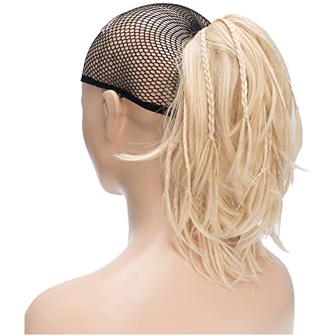 IMISSU Handmade Braid Claw Ponytail Hairpiece Clip in Hair Extensions Pony Tail Hair Pieces (Blonde) Cover