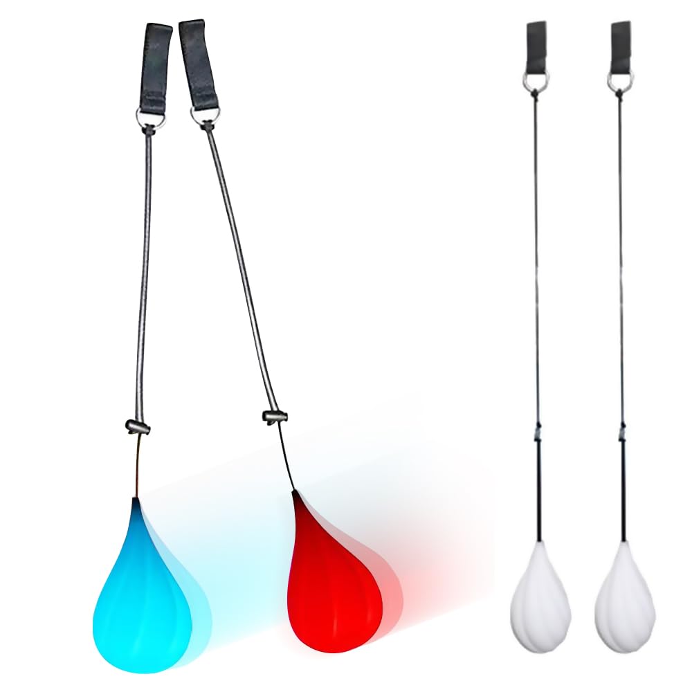YANGUN LED Poi Balls, 2Pcs Poi Spinning Balls, 9 Colors Luminous Poi JugglingBalls for Beginners & Professionals, Rainbow Colors and Strobe Effect, Play in the Dark for Dancing, Light shows, Raves